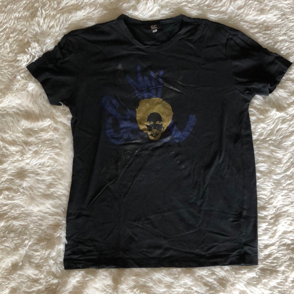 GUC GF Ferre Black Cotton Cashmere Graphic Tee
